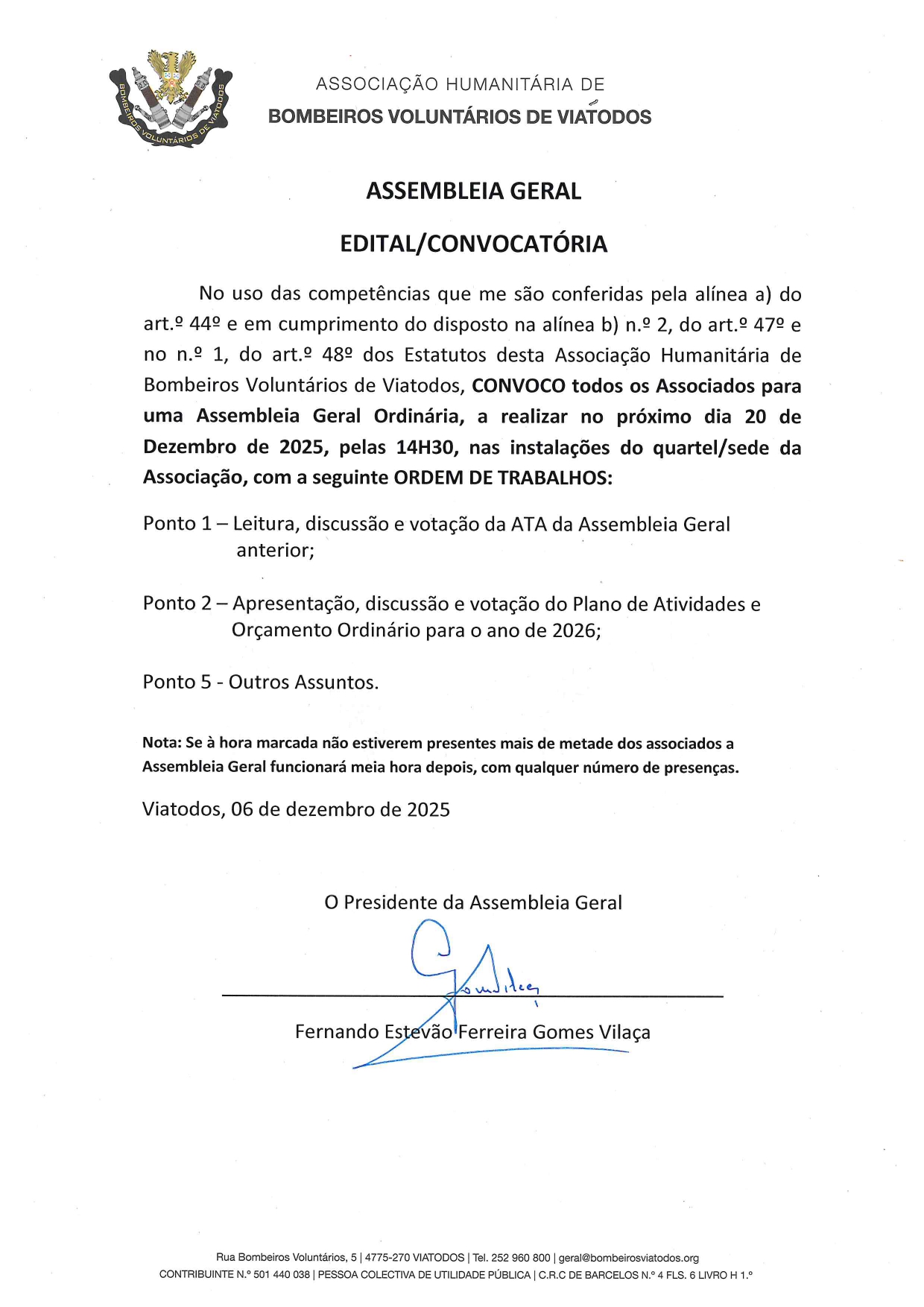 Edital - Convocatória Assembleia Geral Ordinária